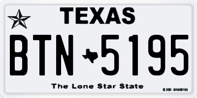TX license plate BTN5195