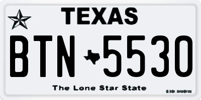 TX license plate BTN5530