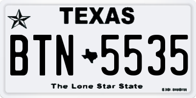 TX license plate BTN5535