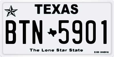 TX license plate BTN5901