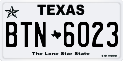 TX license plate BTN6023