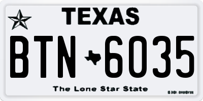 TX license plate BTN6035