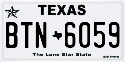 TX license plate BTN6059