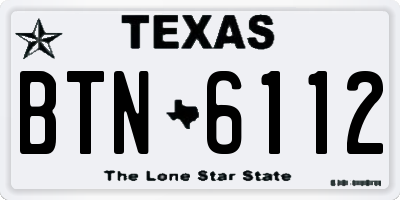 TX license plate BTN6112