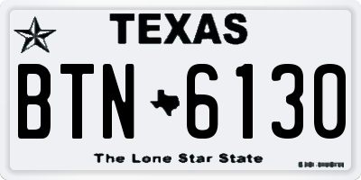 TX license plate BTN6130