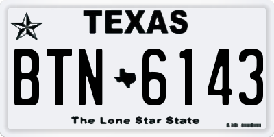 TX license plate BTN6143