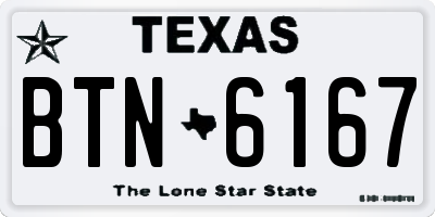 TX license plate BTN6167