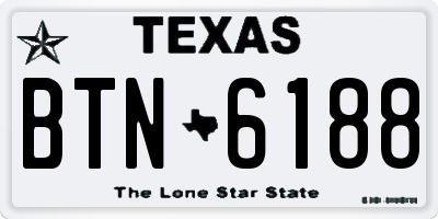 TX license plate BTN6188