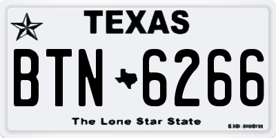 TX license plate BTN6266