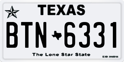 TX license plate BTN6331