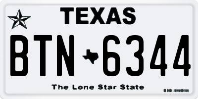 TX license plate BTN6344