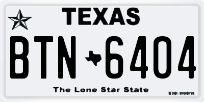 TX license plate BTN6404