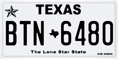 TX license plate BTN6480