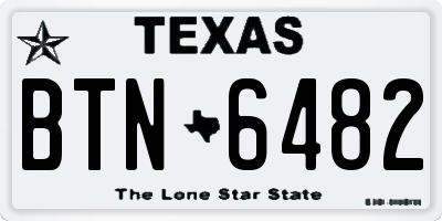 TX license plate BTN6482