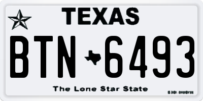 TX license plate BTN6493