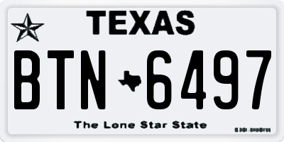 TX license plate BTN6497