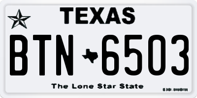 TX license plate BTN6503