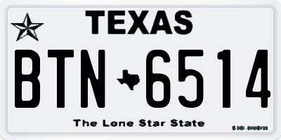 TX license plate BTN6514