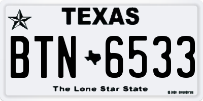 TX license plate BTN6533