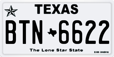 TX license plate BTN6622