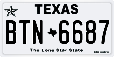 TX license plate BTN6687