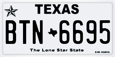 TX license plate BTN6695