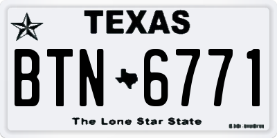 TX license plate BTN6771