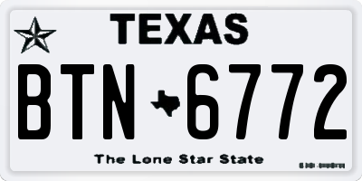 TX license plate BTN6772