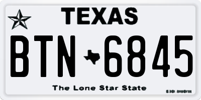 TX license plate BTN6845