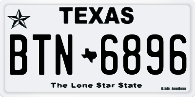 TX license plate BTN6896
