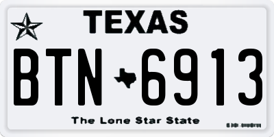 TX license plate BTN6913