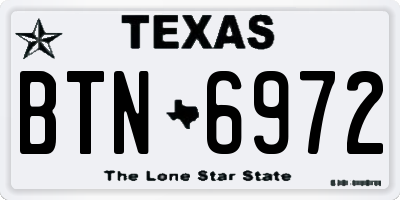 TX license plate BTN6972