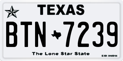 TX license plate BTN7239
