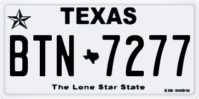 TX license plate BTN7277