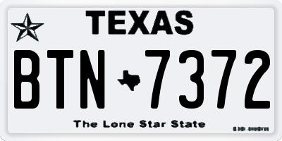 TX license plate BTN7372