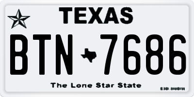 TX license plate BTN7686