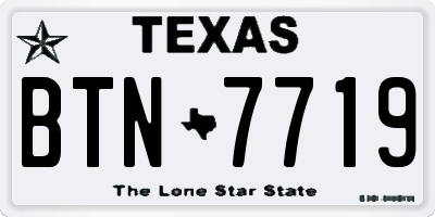 TX license plate BTN7719