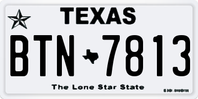 TX license plate BTN7813