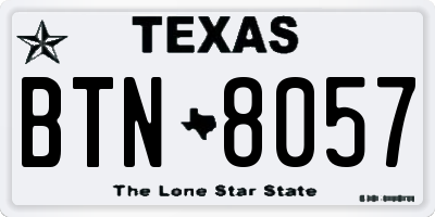 TX license plate BTN8057