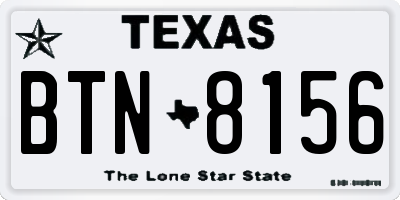 TX license plate BTN8156