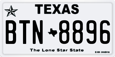 TX license plate BTN8896