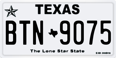 TX license plate BTN9075