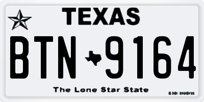 TX license plate BTN9164