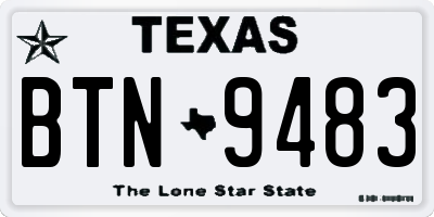 TX license plate BTN9483
