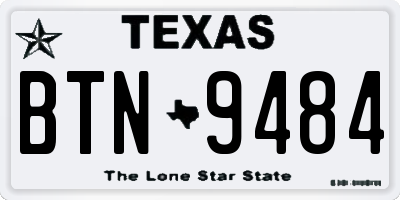 TX license plate BTN9484