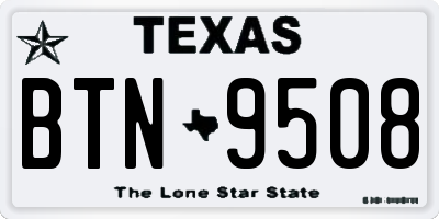 TX license plate BTN9508