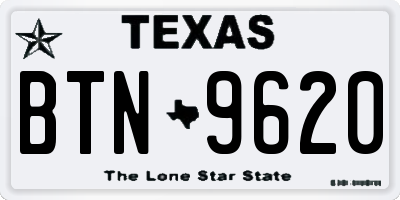 TX license plate BTN9620