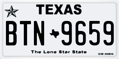 TX license plate BTN9659