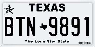 TX license plate BTN9891