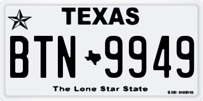 TX license plate BTN9949